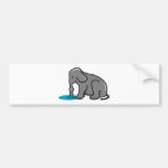 Elephant Drinking (Grey) Bumper Sticker