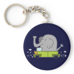 Elephant Driving a Car - Keychain