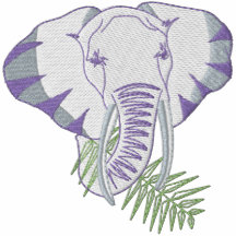 Elephant Embroidered Full Zip Hoodie