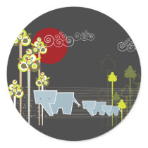 Elephant Family in the Forest Sticker