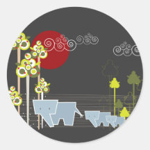 Elephant Family in the Forest Sticker