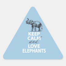 Elephant Gift Keep Calm and Love Elephants Print Stickers