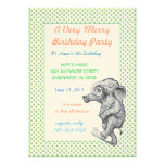 Elephant Giraffe Birthday Party Invite Green Dots