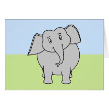 Éléphant gris cartes de vœux