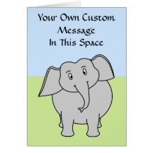 Éléphant gris cartes de vœux