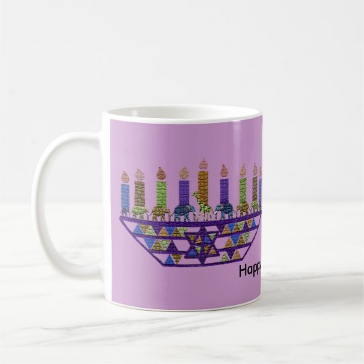 Elephant Hannukah Menorah Mugs