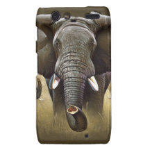 Elephant Herd Charging Motorola Droid RAZR Covers