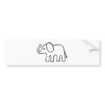 Elephant in Black and White Sketch Bumper Stickers
