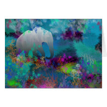 Elephant In Future Fantasyland - Tropical Greeting Card