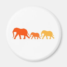 Elephant in Orange Magnet
