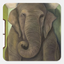 Elephant In The Room Square Stickers