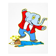 Elephant Kicking Donkey Custom Letterhead