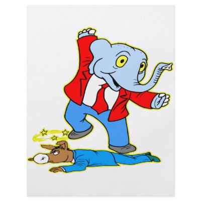 Elephant Kicking Donkey Flyer by Mustang_Lady