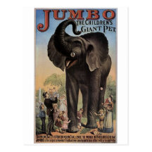 Éléphant le rétro théâtre d'éléphant géant carte postale