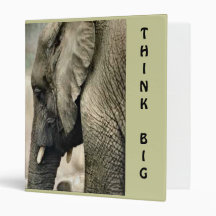 Elephant Lovers Art Gifts Think Big 3 Ring Binder