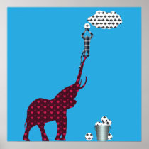 Elephant & Monkey Use Teamwork To Build A Cloud Print