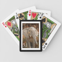 Elephant monogram wild animal photo playing cards