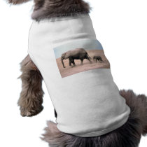Elephant Mother and Calf Doggie Tshirt