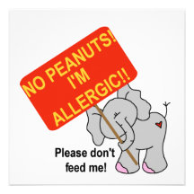 Elephant No Peanuts I'm Allergic Custom Invites