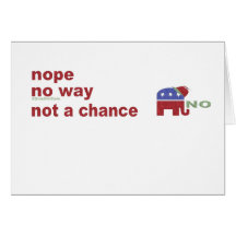 Elephant no way not a chance greeting cards
