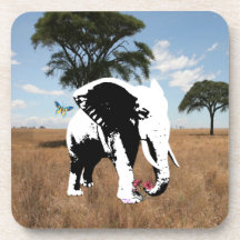 elephant on the safari drink coasters