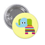 Elephant Pachyderm Elephants Cute Cartoon Animal Pinback Buttons