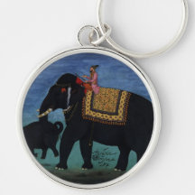 Elephant Painting Keychain