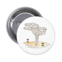 Elephant Practicing Yoga Dancer's pose Button