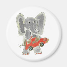 Elephant Racecar Magnets