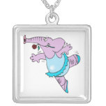 éléphant rose mignon de ballerine de ballet dans l pendentifs
