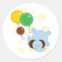 elephant round sticker