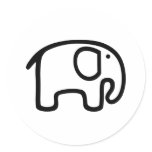 Elephant Round Stickers
