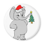 Elephant (Santa Hat) Refrigerator Magnets