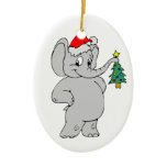 Elephant Santa Hat Ornament