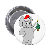 Elephant (Santa Hat) Pin
