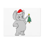 Elephant (Santa Hat) Post Card