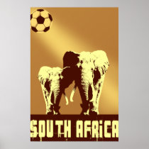 Elephant soccer Safari South Africa Sunset Ball Posters