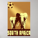 Elephant soccer Safari South Africa Sunset Ball Posters