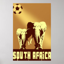 Elephant soccer Safari South Africa Sunset Ball Posters