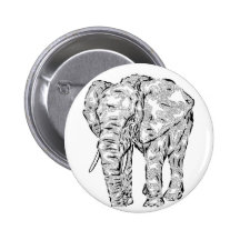 "Elephant Spirit" v.1 - surreal totem animal Buttons