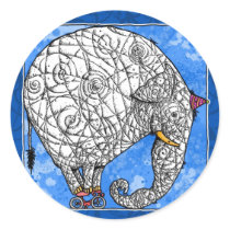 elephant round sticker