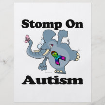 Elephant Stomp On Autism Awareness Design Flyer Design