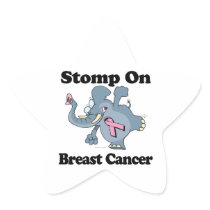 Elephant Stomp On Breast Cancer Star Stickers