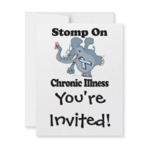 Elephant Stomp On Chronic Illness Custom Announcements