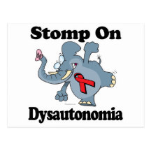 Elephant Stomp On Dysautonomia (red) Postcards