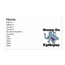 Elephant Stomp On Epilepsy (purple) Business Card Templates