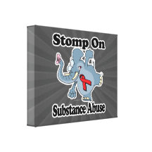 Elephant Stomp On Substance Abuse Stretched Canvas Print