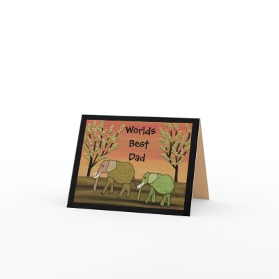 Elephant Sunset Best Dad Card by Coconutzoo