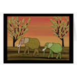 Elephant Sunset Cards