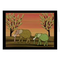Elephant Sunset Cards